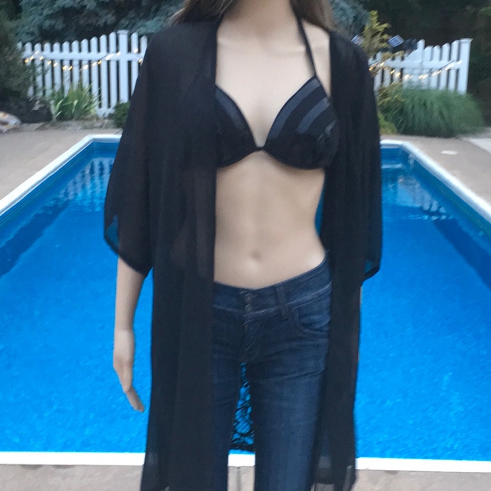LACE BACK SHEER KIMONO - Picture 7 of 8